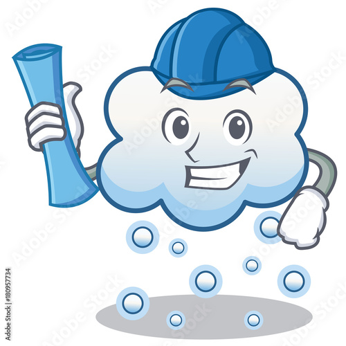 Architect snow cloud character cartoon