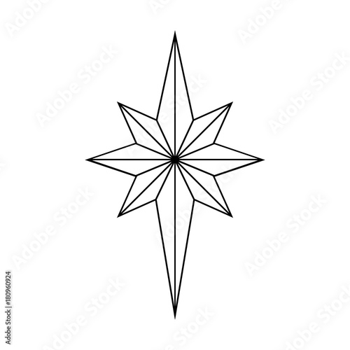 Star outline. Christmas star isolated on white background. Star vector illustration