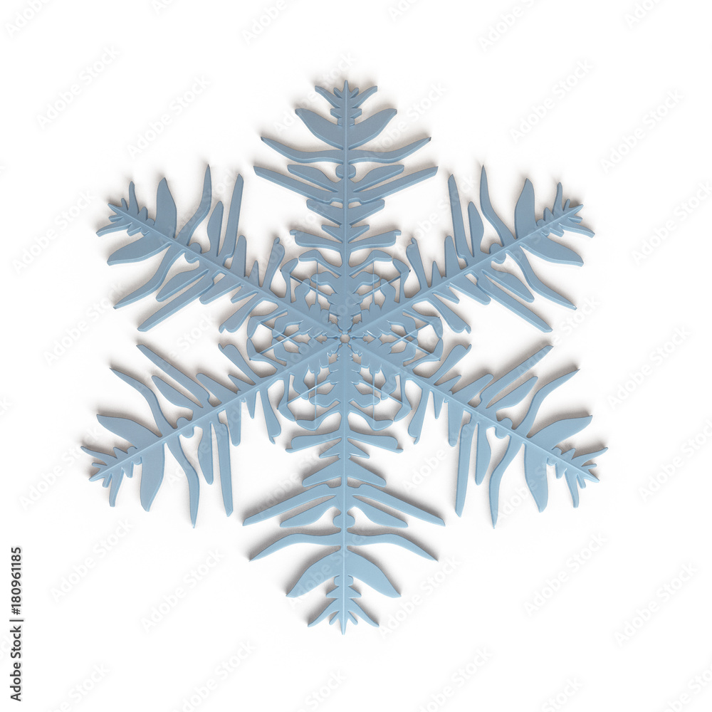 Snowflakes on white background, 3d rendering Snowflakes on white background, 3d rendering