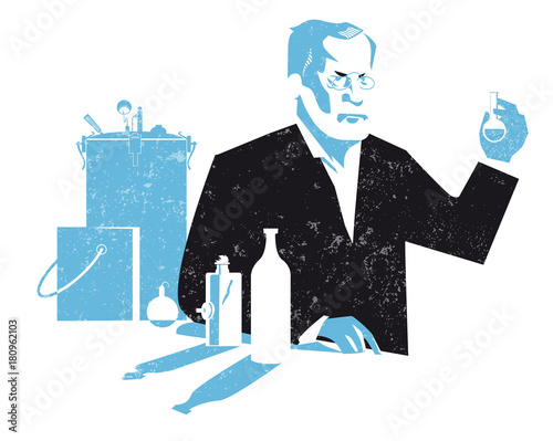 vector illustration of Louis Pasteur photo