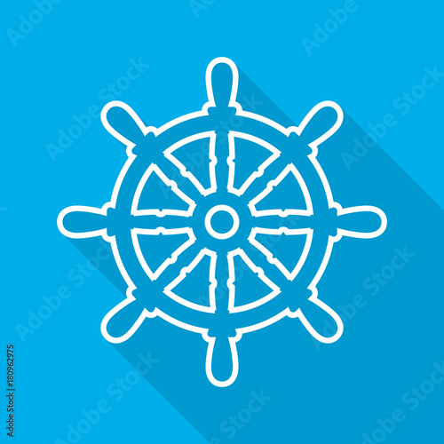 Ship steering wheel icon. Vector illustration