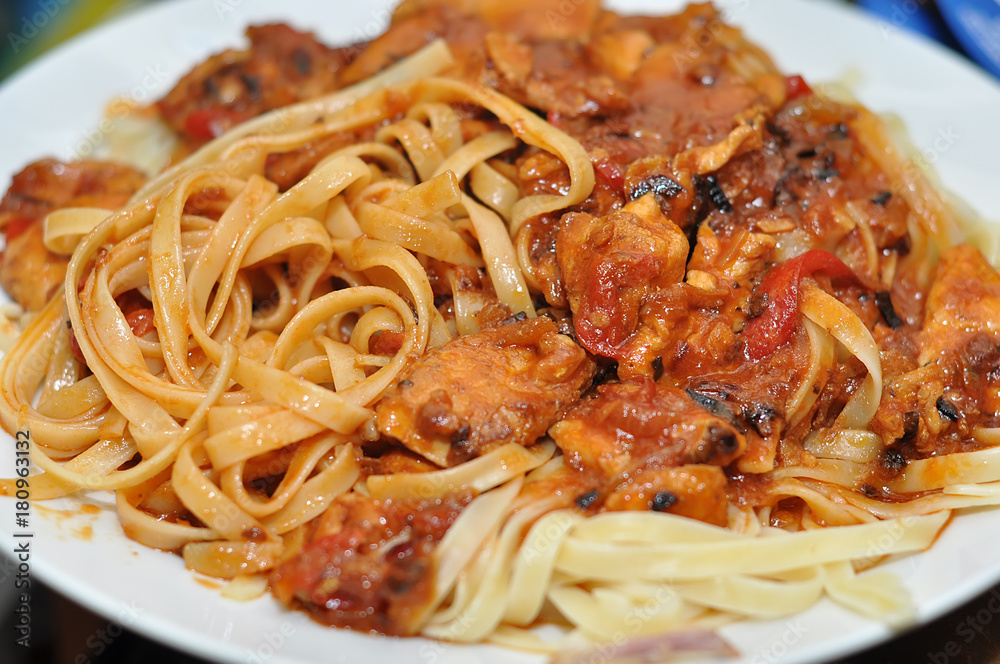 spaghetti with chicken sauce spaghetti with chicken sauce
