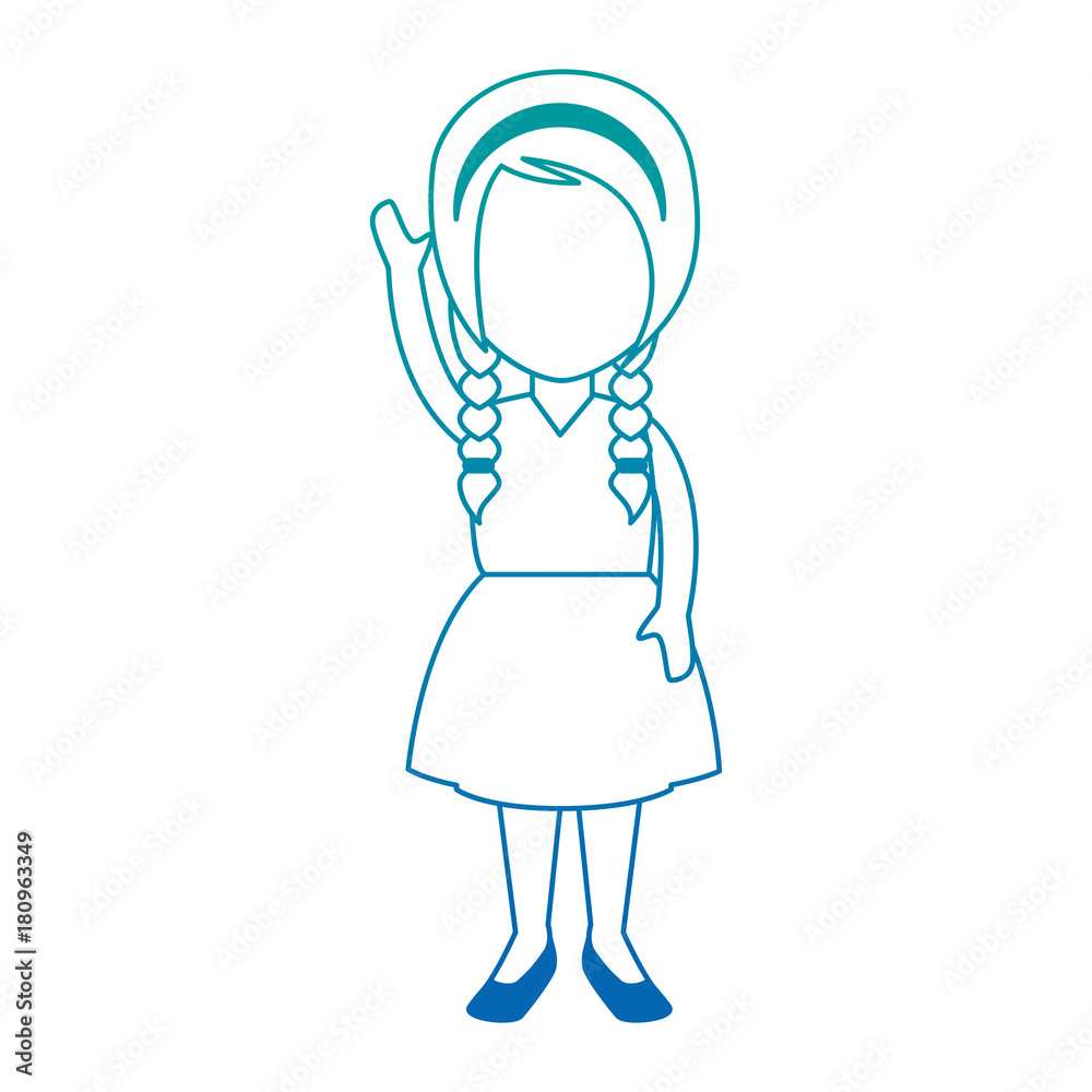 little girl student with uniform character little girl student with uniform character