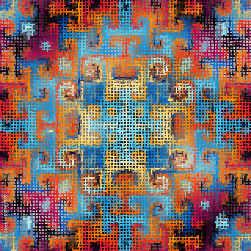 Seamless background pattern. Imitation of a texture of rough canvas painted with paint.