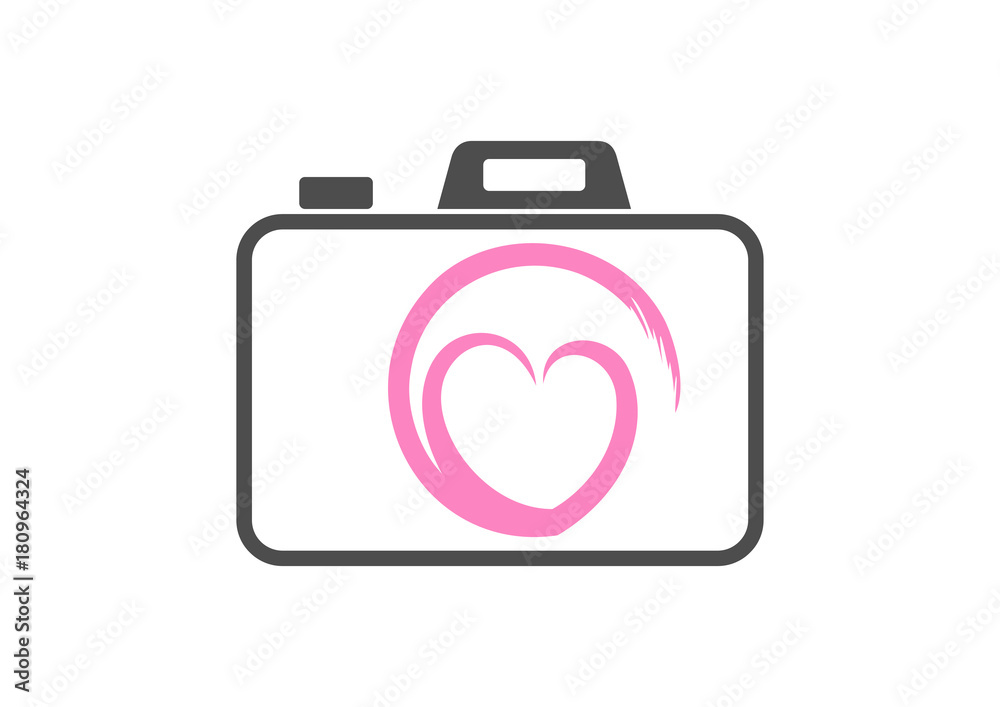 Love Hearth Line Camera Photography Logo Design Love Hearth Line Camera Photography Logo Design