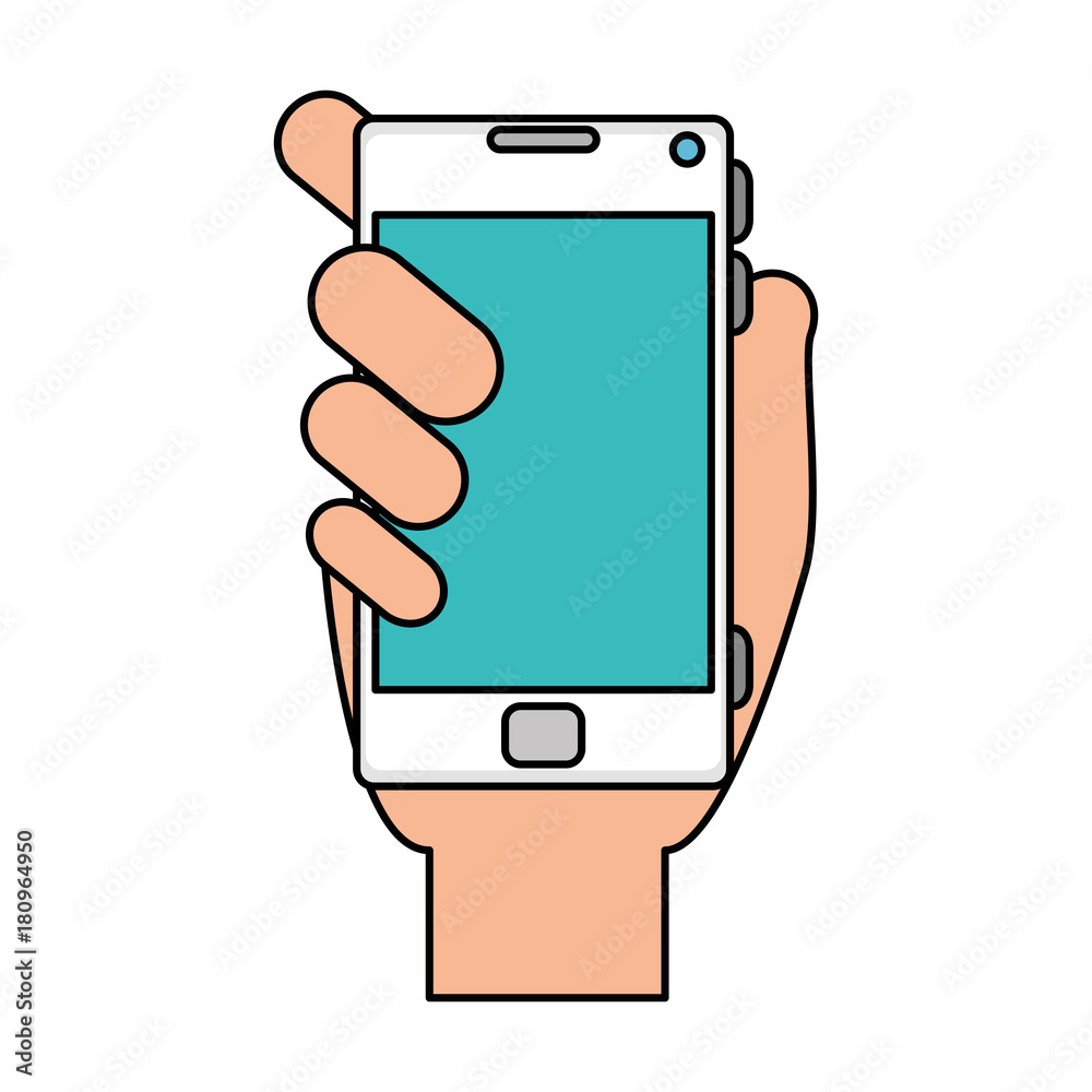 hand human with smartphone device