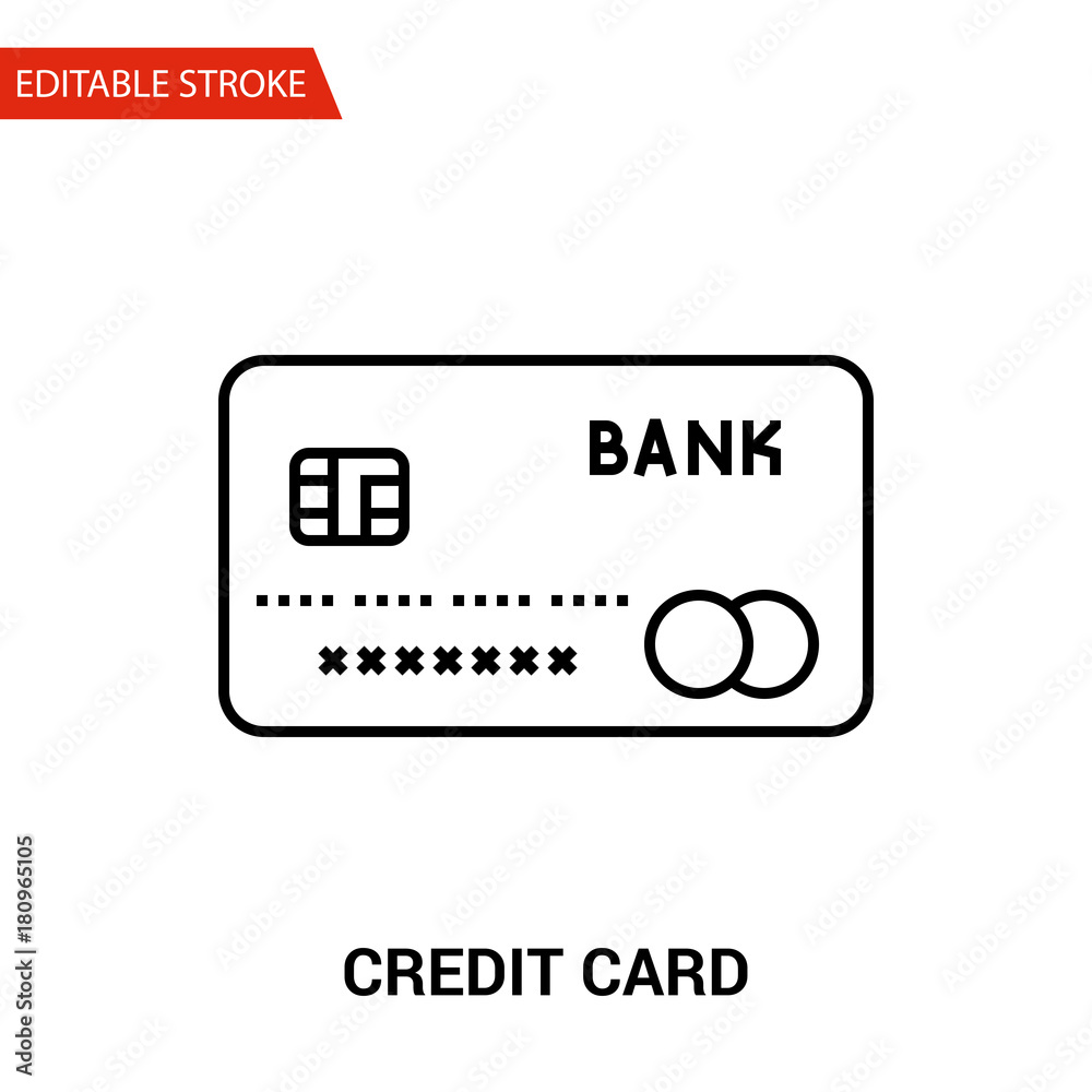 Credit Card Icon. Thin Line Vector Illustration Credit Card Icon. Thin Line Vector Illustration
