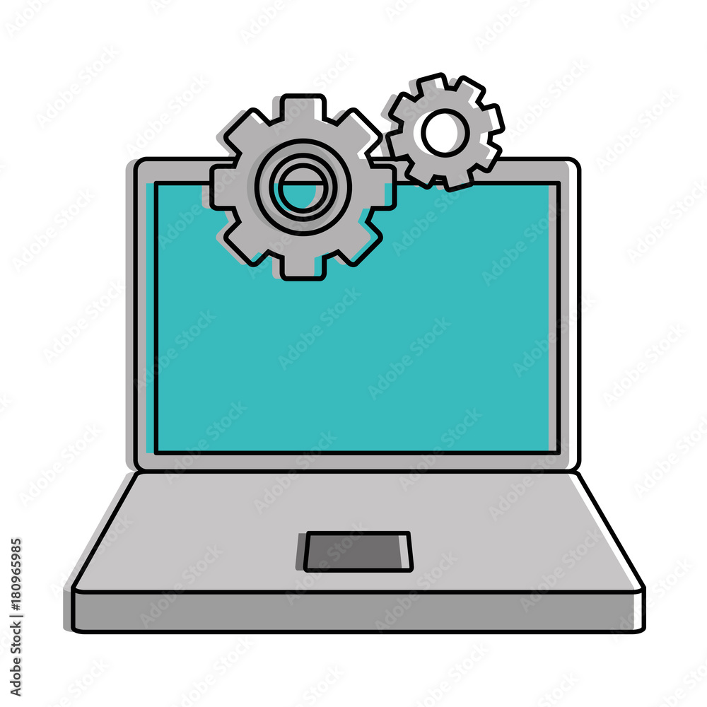 laptop computer with gears laptop computer with gears