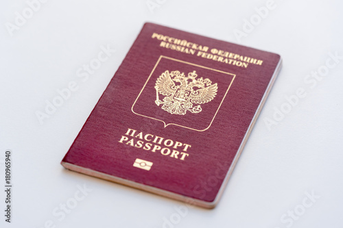 Russian passport on white background. Isolated