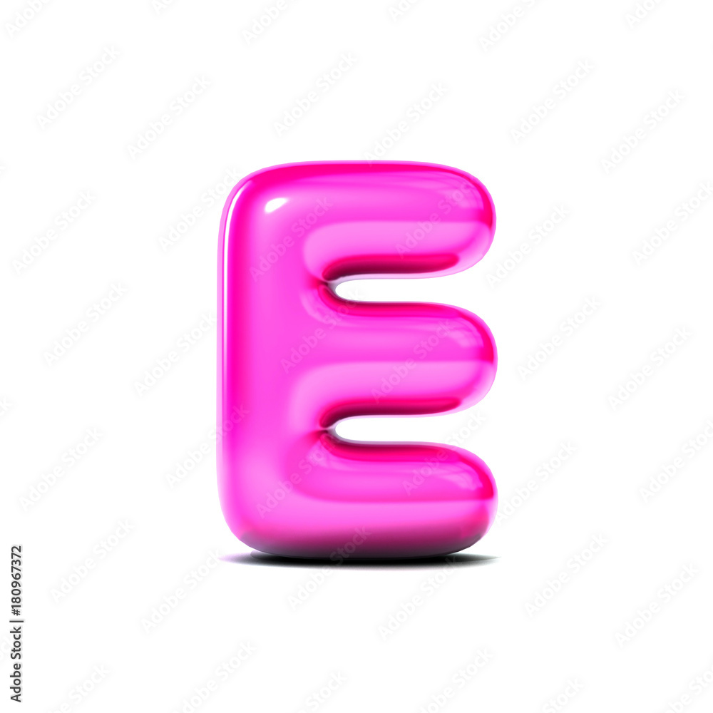 glossy letter E bubble font isolated on white background. 3D Rendering glossy letter E bubble font isolated on white background. 3D Rendering