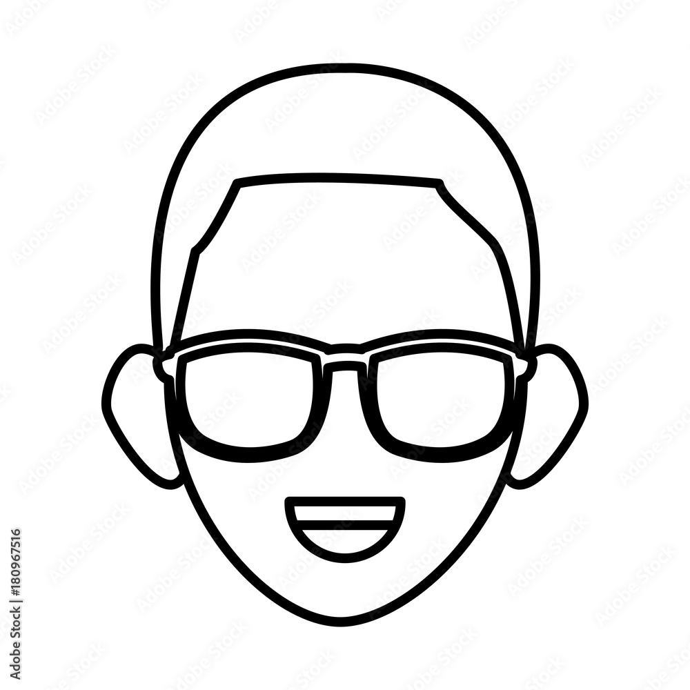 Man face with sunglasses Man face with sunglasses