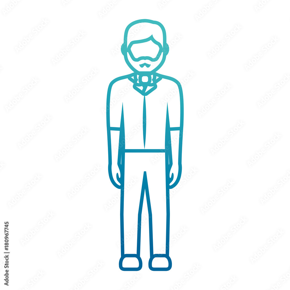 avatar bartender icon over white background vector illustration