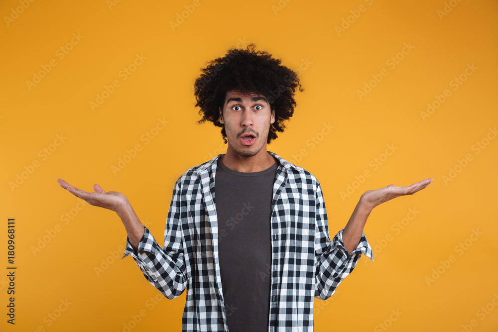 Portrait of a shocked young african man Portrait of a shocked young african man