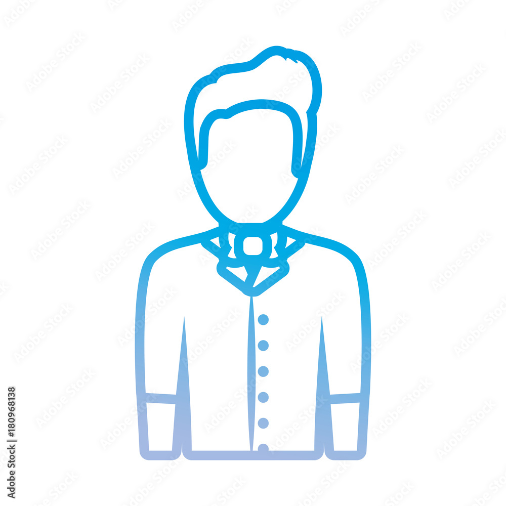 avatar bartender icon over white background vector illustration