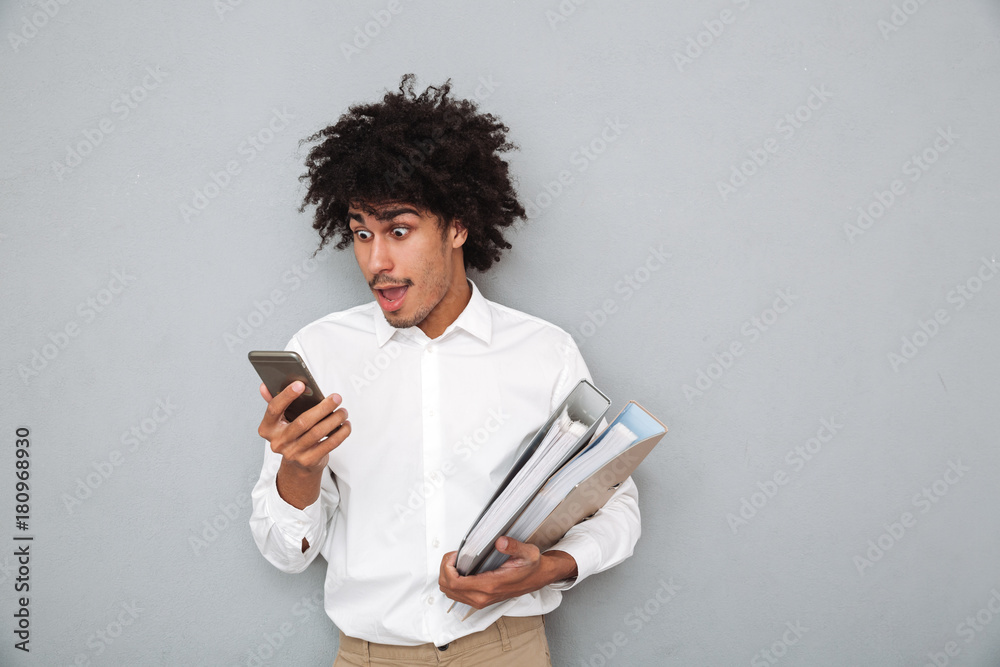 Portrait of a scared young afro american man Portrait of a scared young afro american man
