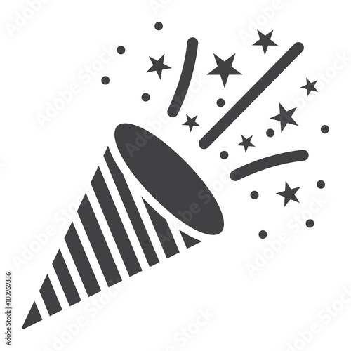 Confetti Popper glyph icon, New year and Christmas, xmas sign vector graphics, a solid pattern on a white background, eps 10.