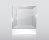  Empty transparent glass cube