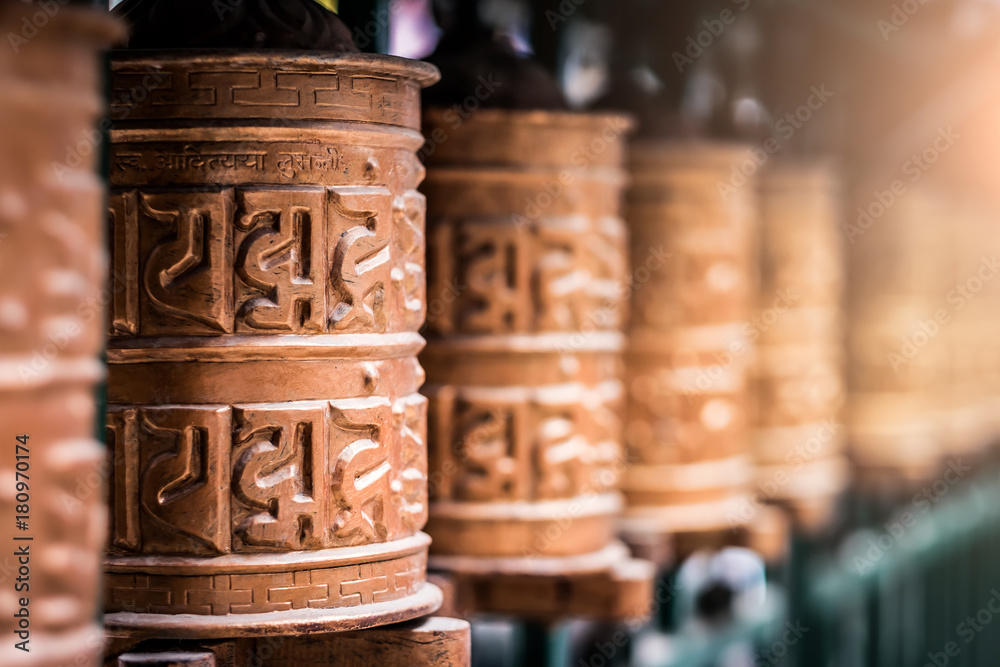Εκτύπωση καμβά Closed up the prayer wheel at temple in Kathmandu, Nepal
