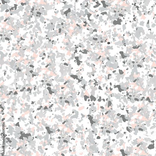 Terrazzo textured surface modern abstract pattern. Vector seamless repeat in soft pastel colors with abstract camouflage shapes.