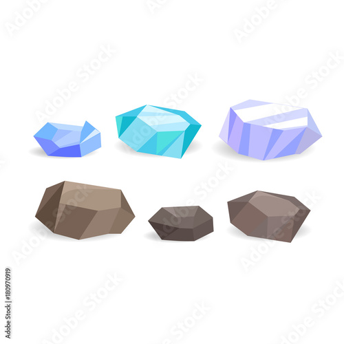 Natural Stones Isolated Illustrations Collection