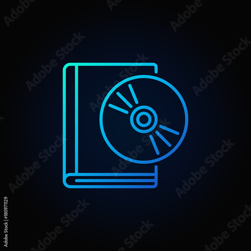 Disk with book blue icon