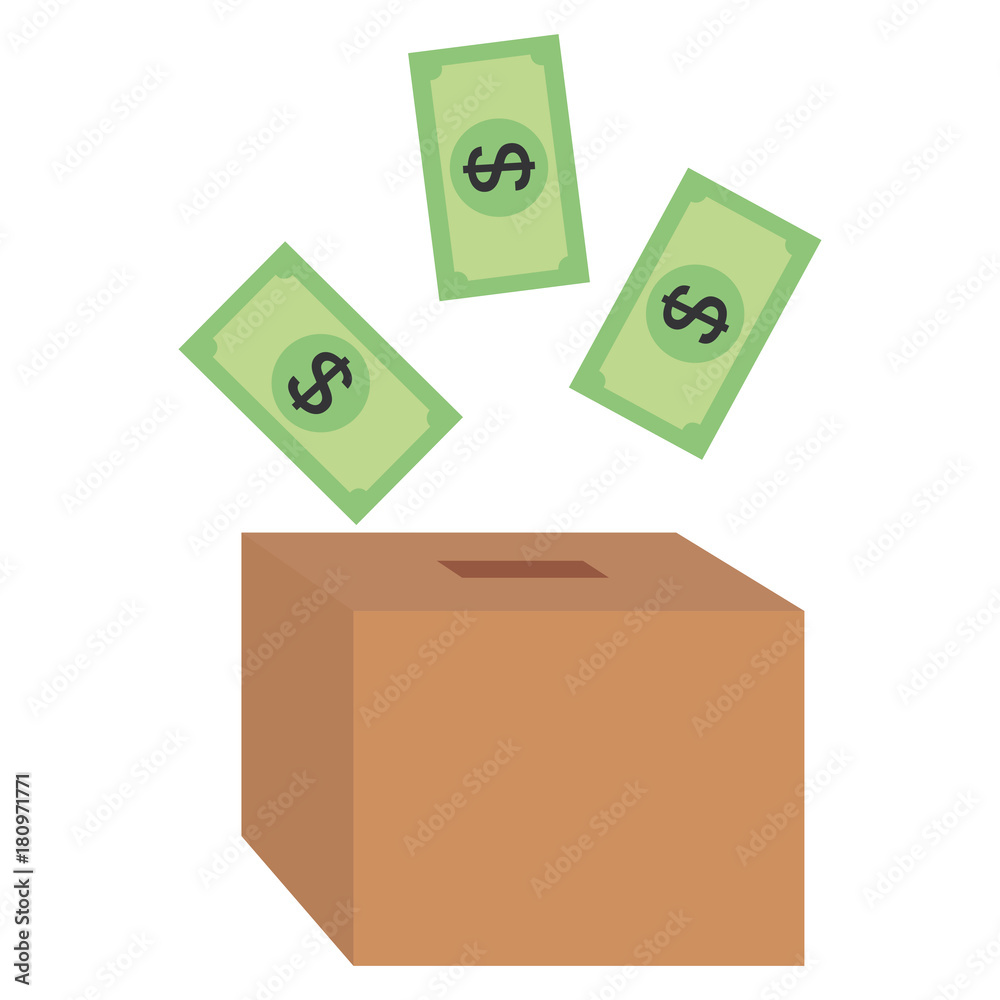 Obraz premium savings box with bills
