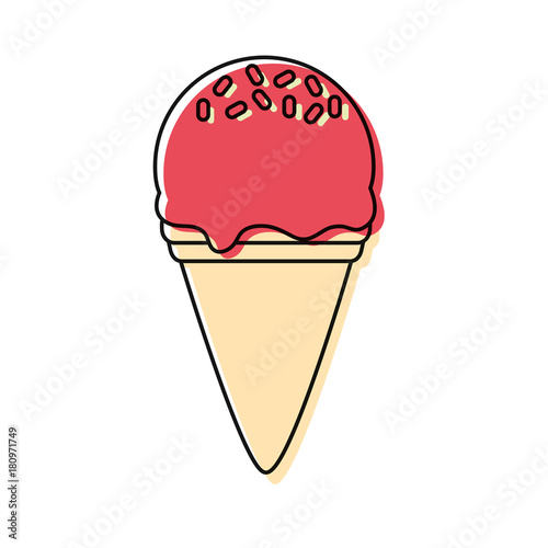 ice cream cone icon over white background colorful design vector illustration