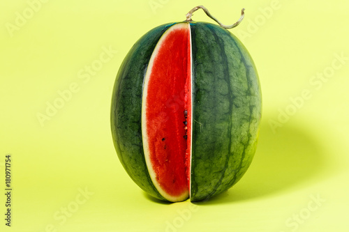 Erotic Fruit , Watermelon on green background
