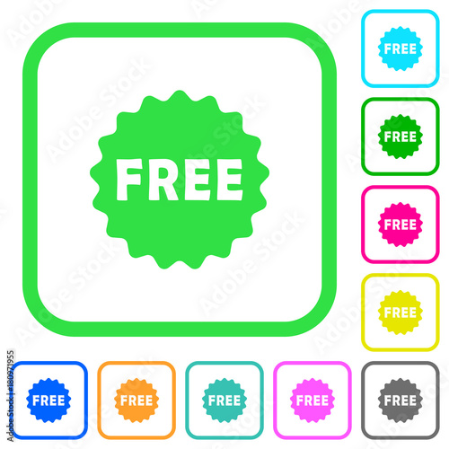 Free sticker vivid colored flat icons icons