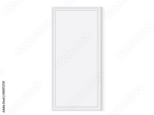 white wooden or plastic frame is easy to change colors mock up vector template