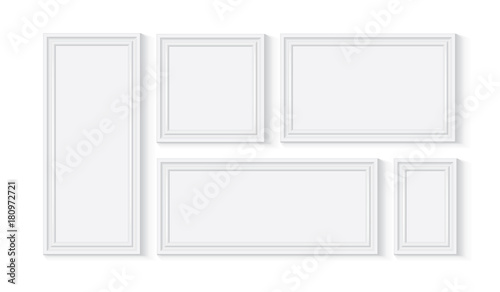 white wooden or plastic frame is easy to change colors mock up vector template