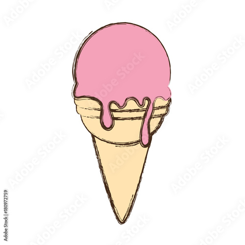 ice cream cone icon over white background colorful design vector illustration