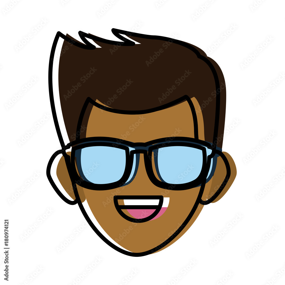 Man face with sunglasses Man face with sunglasses
