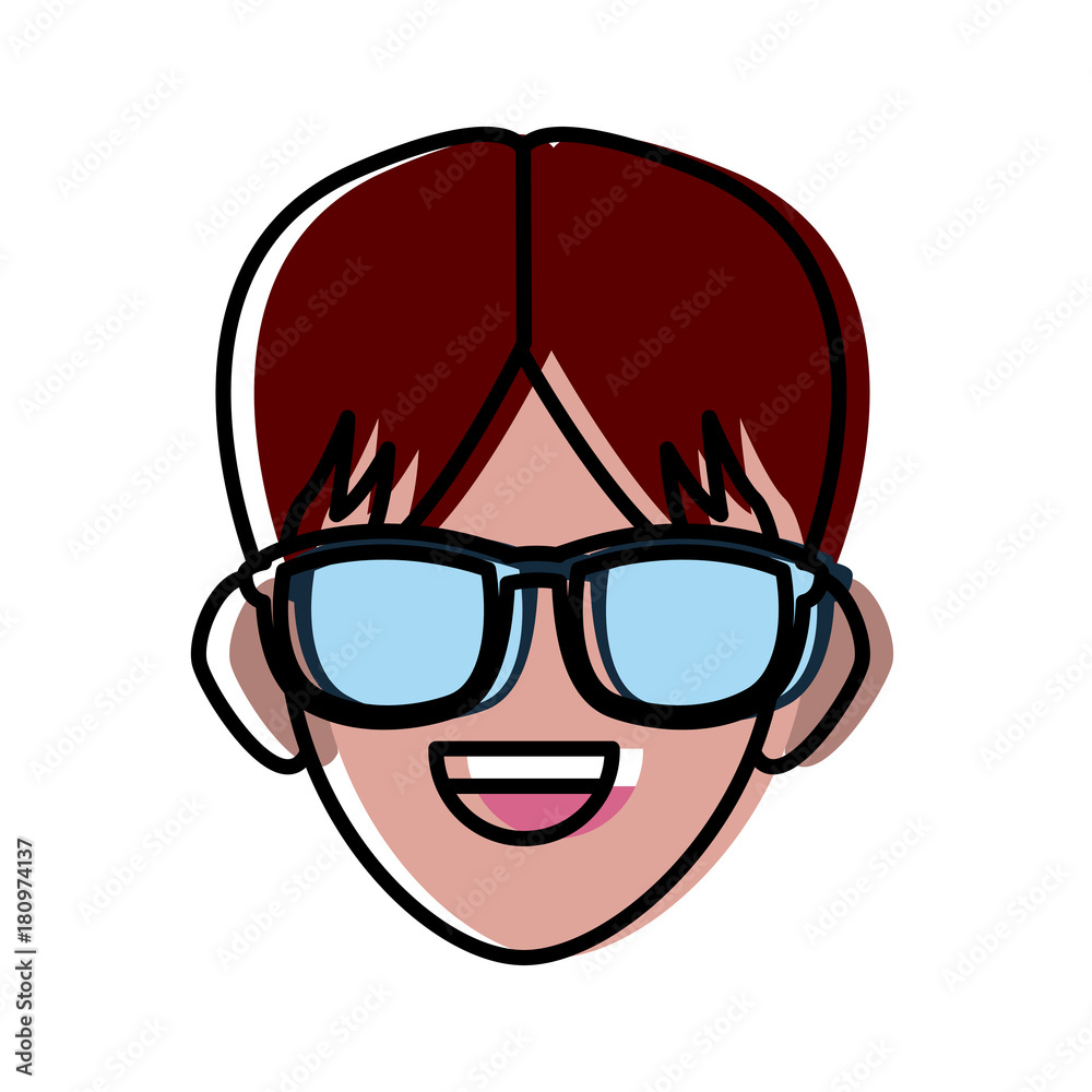 Man face with sunglasses Man face with sunglasses