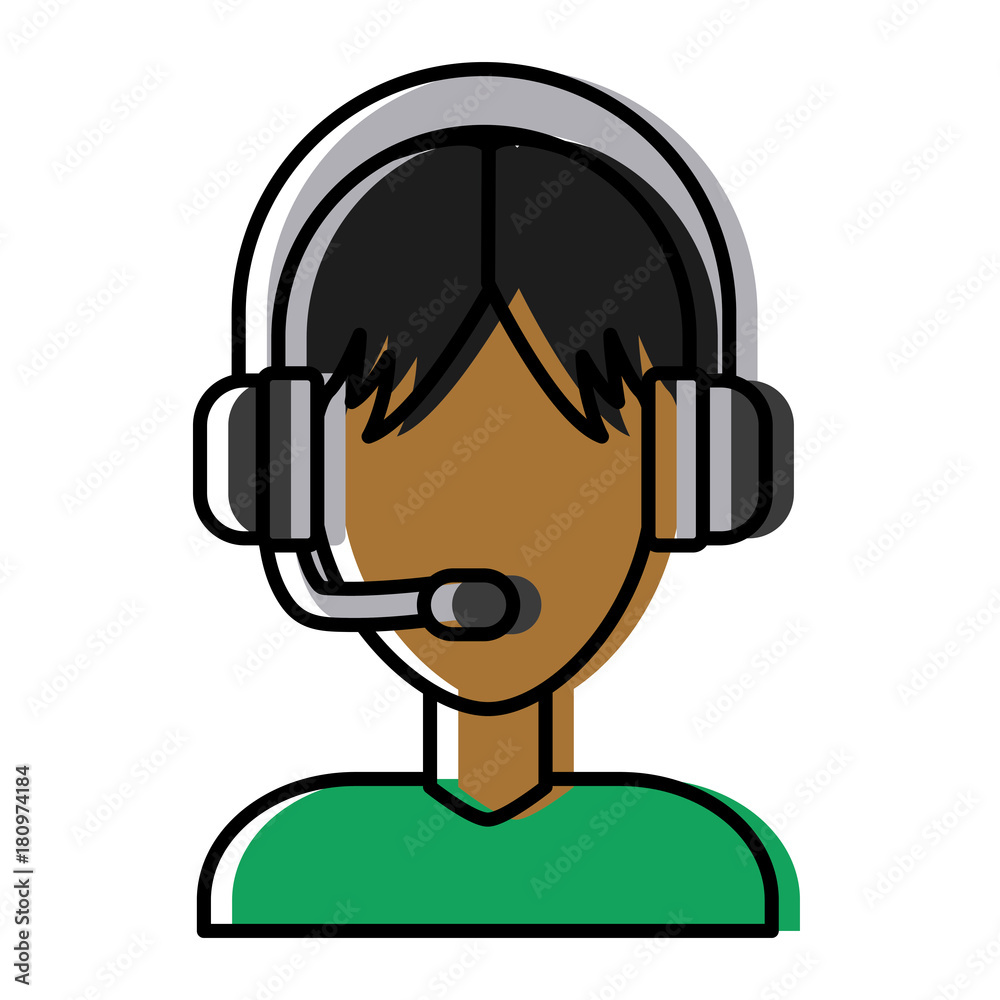 Obraz premium Call center man avatar