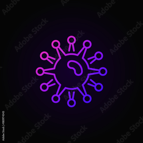 Colorful virus bacteria vector icon or symbol