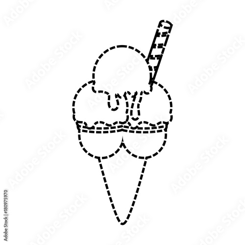 ice cream cone icon over white background vector illustration