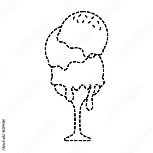 Fototapeta Naklejka Na Ścianę i Meble -  ice cream glass icon over white background vector illustration