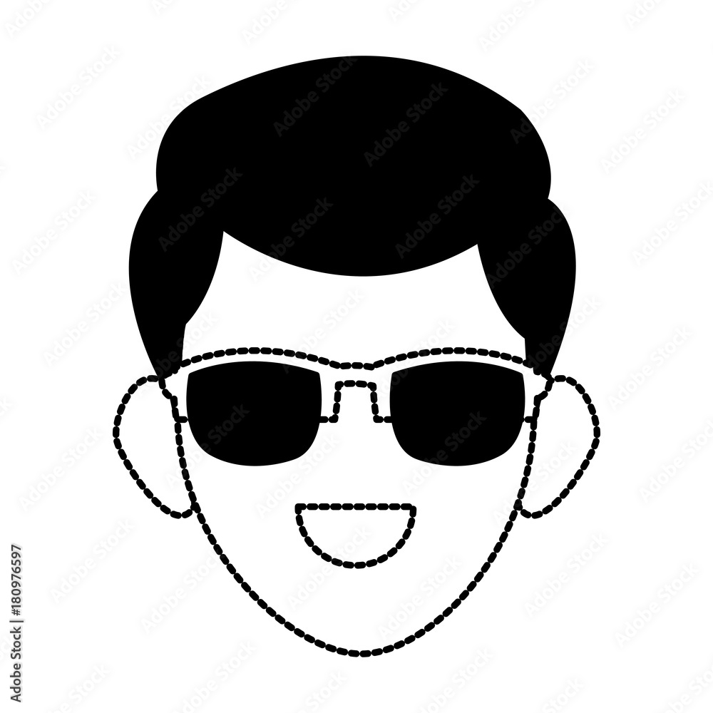 Man face with sunglasses Man face with sunglasses