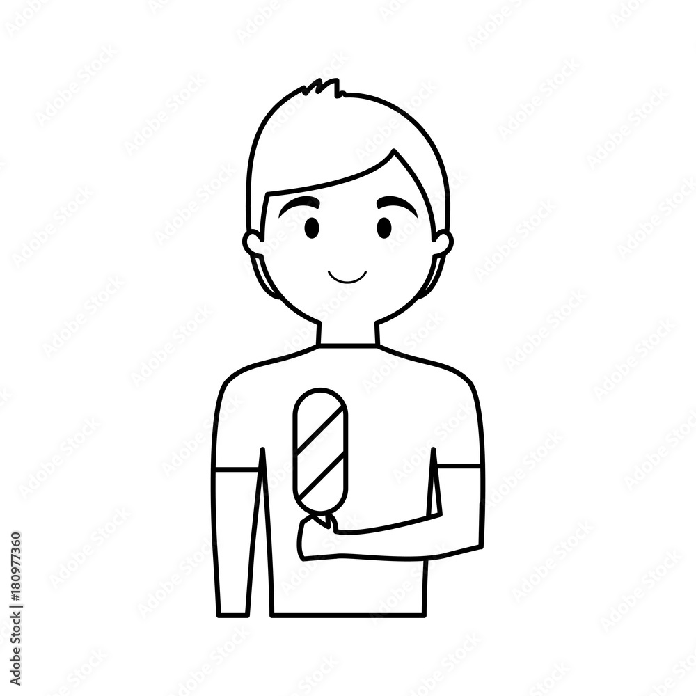 cartoon man with ice cream icon over white background vector illustration cartoon man with ice cream icon over white background vector illustration