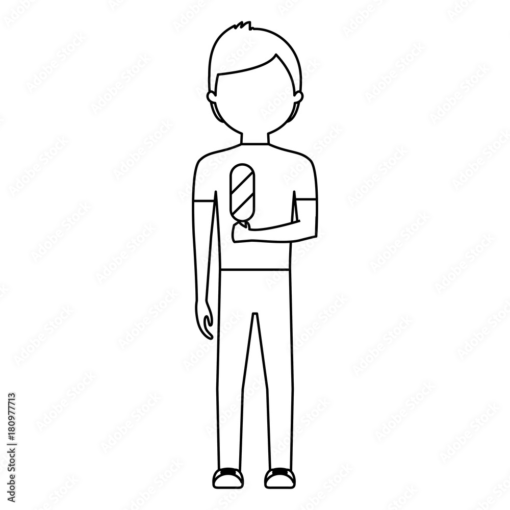 avatar man with ice cream icon over white background vector illustration avatar man with ice cream icon over white background vector illustration
