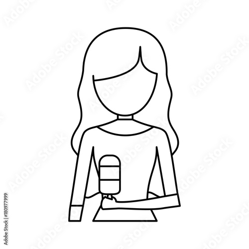 avatar woman with ice cream icon over white background vector illustration