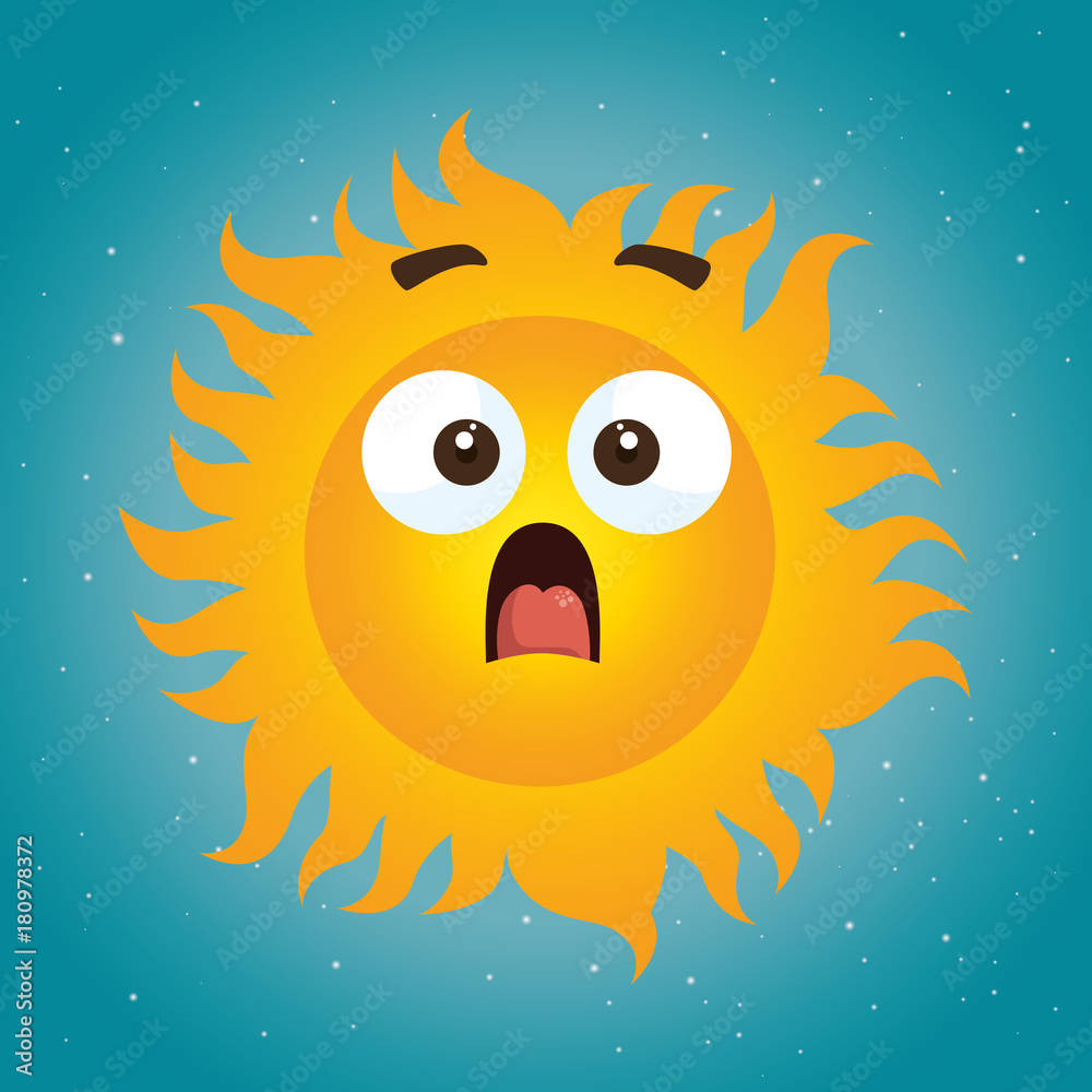 summer sun face cartoon