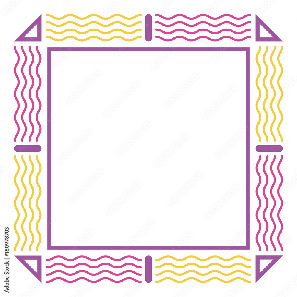 geometric frame square decoration template design vector illustration