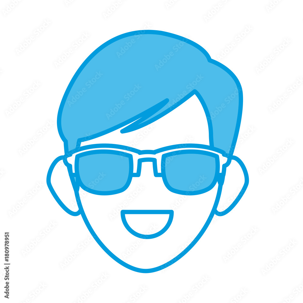 Man face with sunglasses Man face with sunglasses