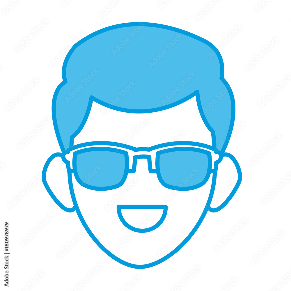 Man face with sunglasses Man face with sunglasses