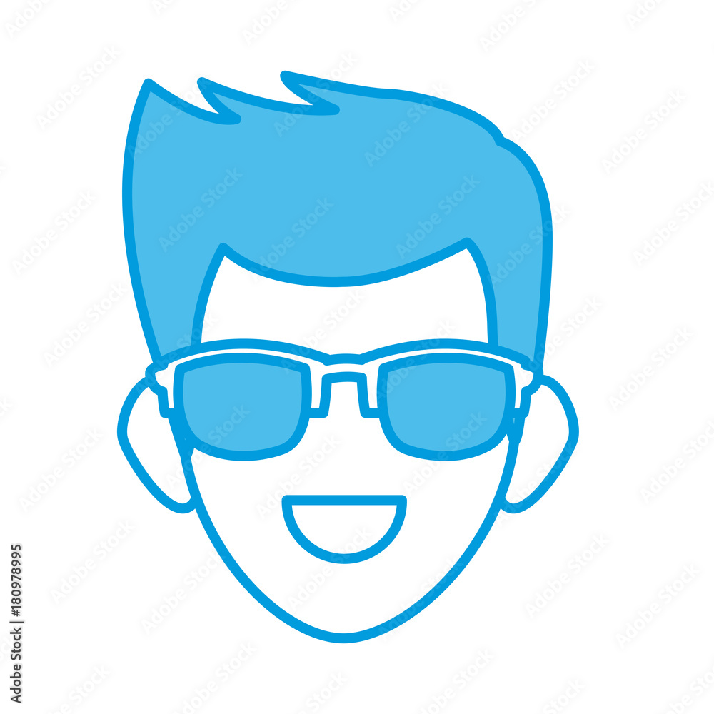 Man face with sunglasses Man face with sunglasses