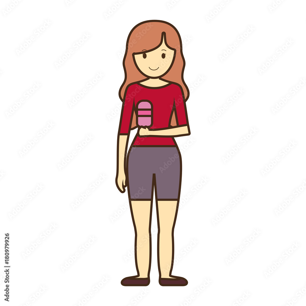 cartoon woman with ice cream icon over white background colorful design vector illustration cartoon woman with ice cream icon over white background colorful design vector illustration
