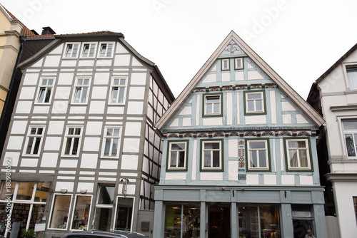 Fototapeta Naklejka Na Ścianę i Meble -  historische Fassaden in der Innenstadt der Stadt Detmold