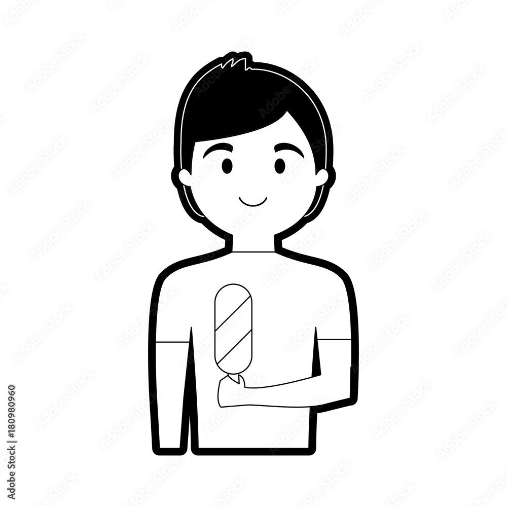 cartoon man with ice cream icon over white background vector illustration cartoon man with ice cream icon over white background vector illustration